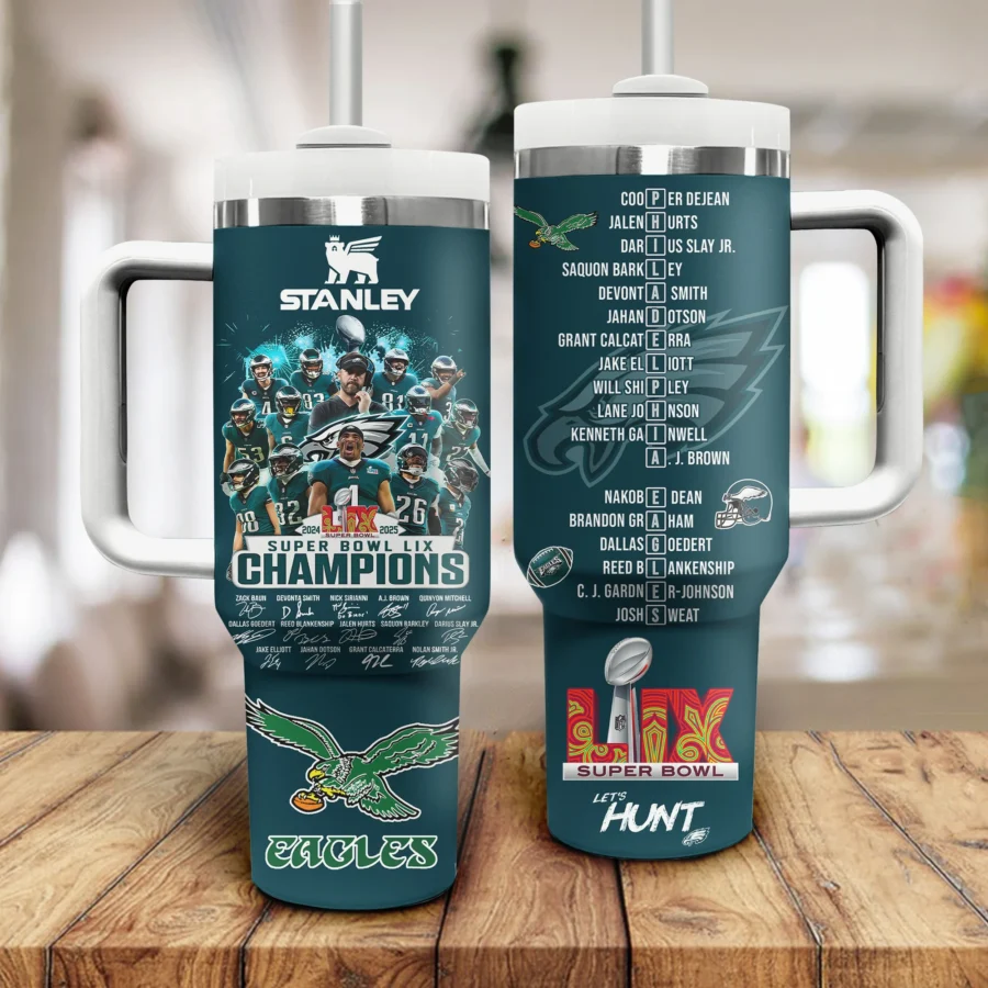 2025 Philadelphia Eagles Super Bowl LIX Champions FS18 Handle Tumbler 40oz