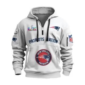 Limited Edition -NFL New England Patriots "Patriots Nation" - SN204 Hoodie Half Zipper